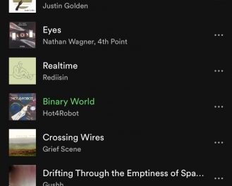 Binary World & Blue Screen added to blog-curated Spotify Playlists